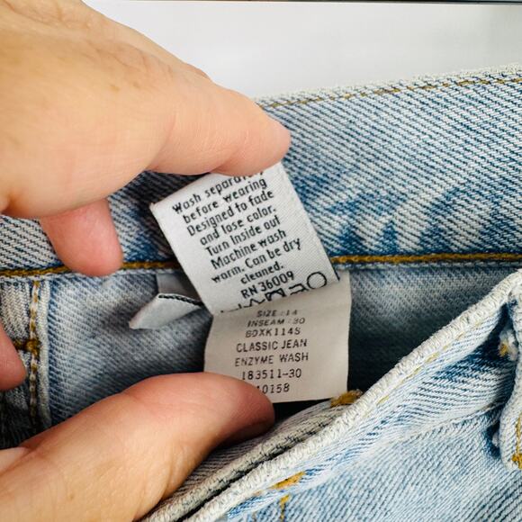 Vintage Calvin Klein Jeans Made in USA 100% Cotton High Rise Tapered Size 14 - Picture 4 of 12